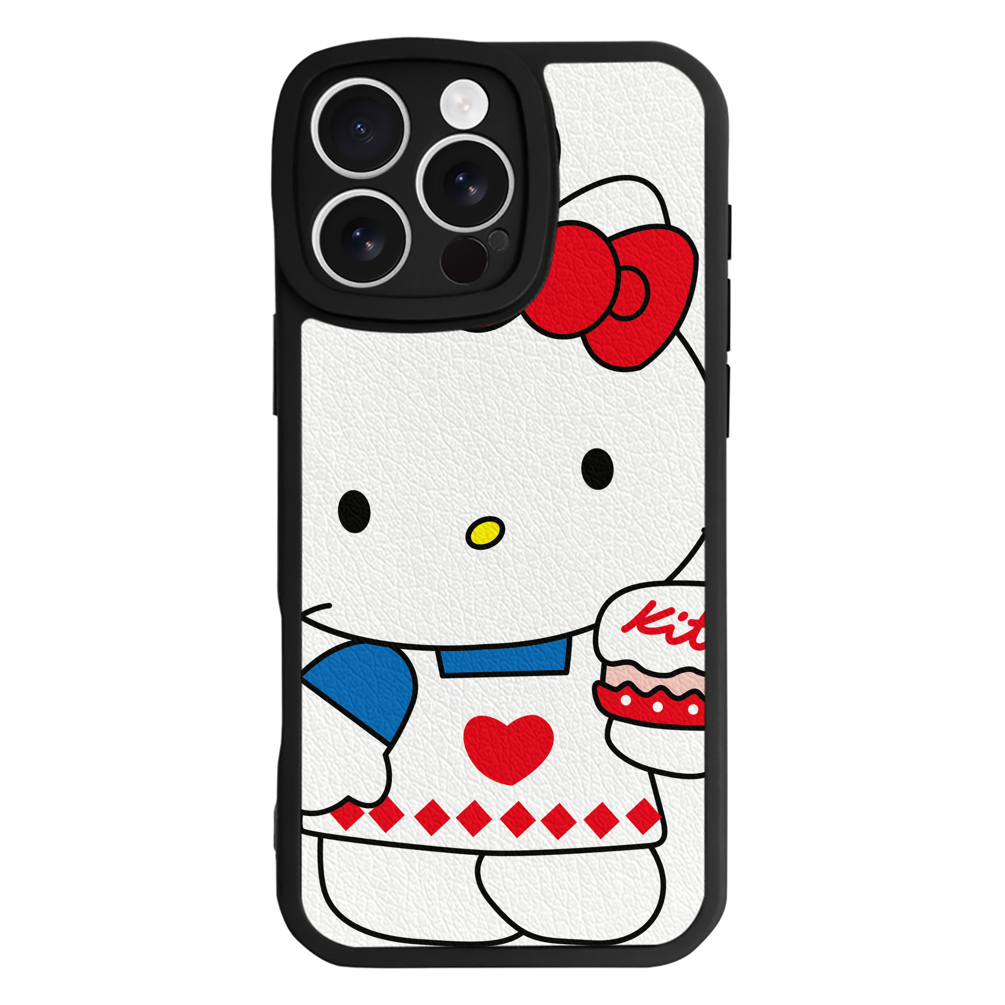 （画像用） Hello Kitty ハローキティ 【iPhone 16シリーズ対応】シリコンスマホケース（レザー調） 材質：シリコン